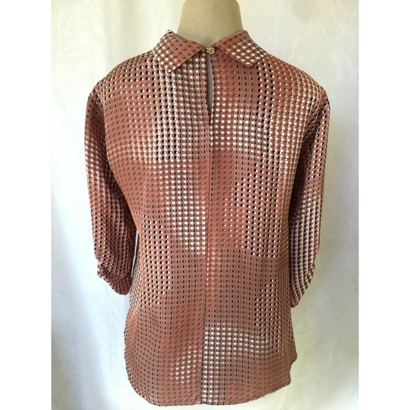 Karen Simonsen Top Blouse Printed Silky Geometric - Picture 6 of 8
